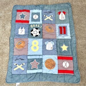 Lambs & Ivy Child’s baseball themed baby crib comforter